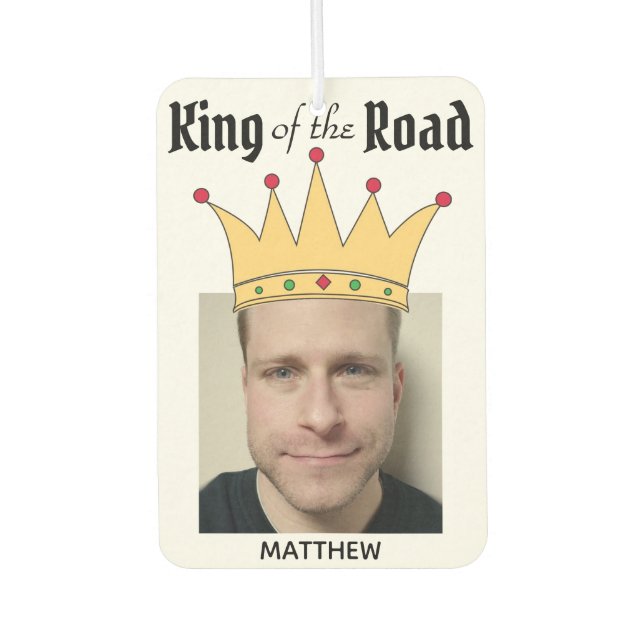 Fun Personalised Road King Crown Photo Air Freshener (Front)