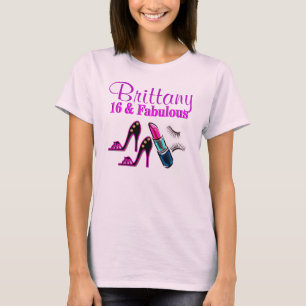 FUN PERSONALIZED 16TH BIRTHDAY 16 AND FABULOUS T-Shirt