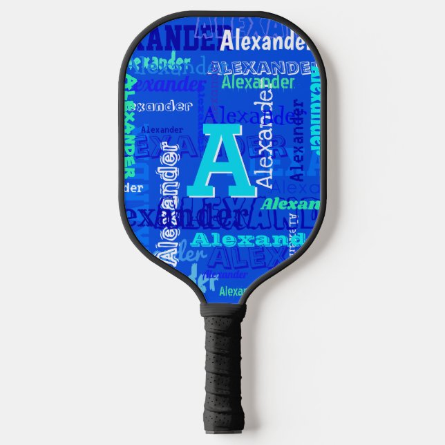 Fun Personalized and Monogrammed Pickleball Paddle (Front)