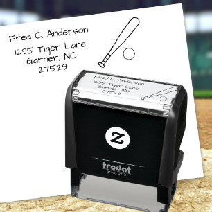 Fun Personalized Baseball Return Address Self-inking Stamp