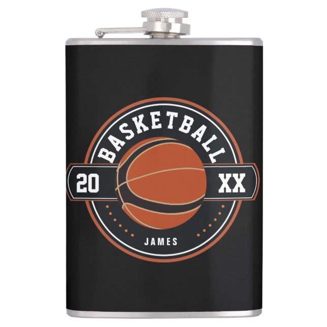 Fun Personalized Basketball Theme    Hip Flask (Front)