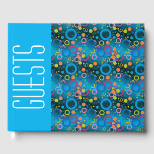 Fun Personalized Christian Scripture BLUE Circles Guest Book