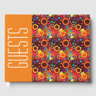 Fun Personalized Christian Scripture ORANGE Circle Guest Book