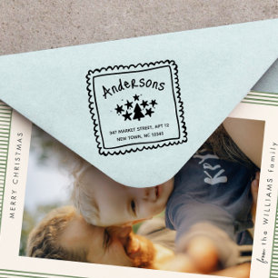 Fun Personalized Christmas Return Address Rubber Stamp