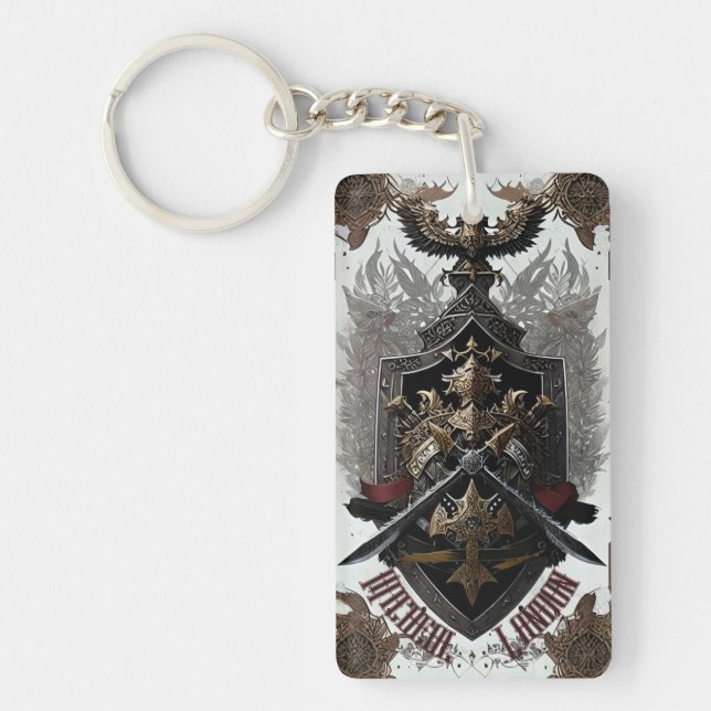 Fun Personalized Coat of Arms Name Keychain (Front)