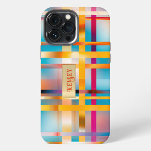 Fun Personalized Colourful Plaid Summer iPhone 13 Pro Max Case