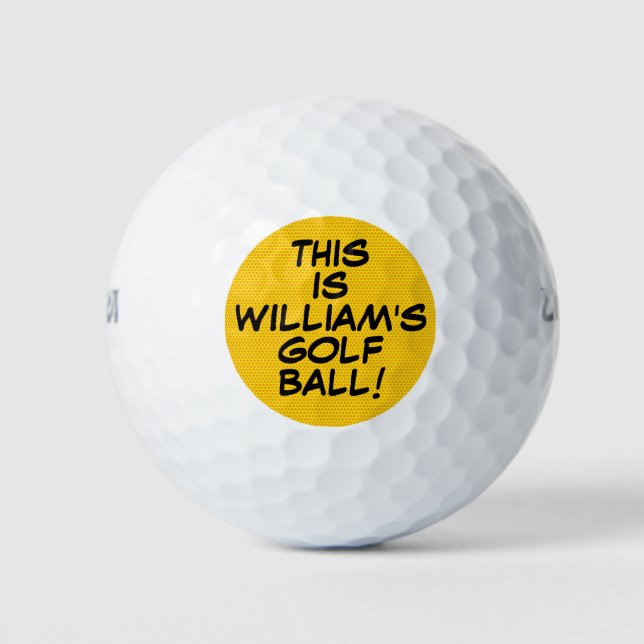 Fun Personalized Comic Book Message Name Golf Balls (Front)
