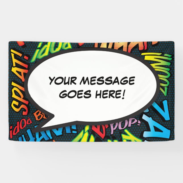 Fun Personalized Comic Book Speech Bubble Banner (Horizontal)
