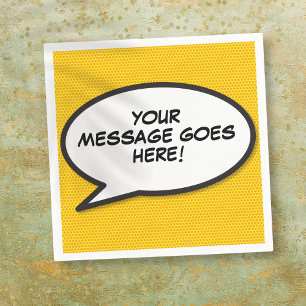Fun Personalized Comic Book Speech Bubble Napkin