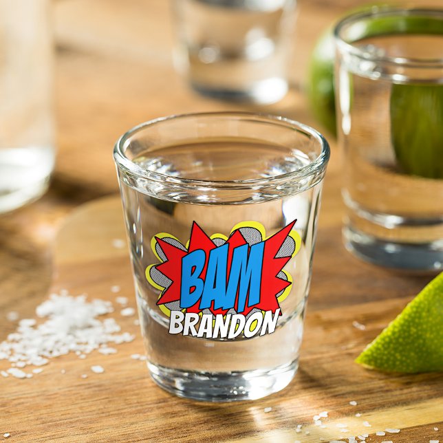 Fun Personalized Custom Comic Book Pop Art Style Shot Glass (Creator Uploaded)