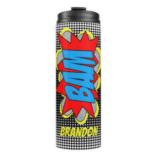Fun Personalized Custom Comic Book Pop Art Style Thermal Tumbler