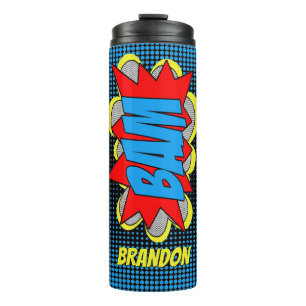Fun Personalized Custom Comic Book Pop Art Style Thermal Tumbler