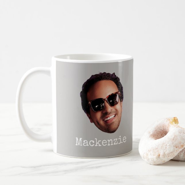 Fun Personalized Face Photo Coffee Mug (With Donut)