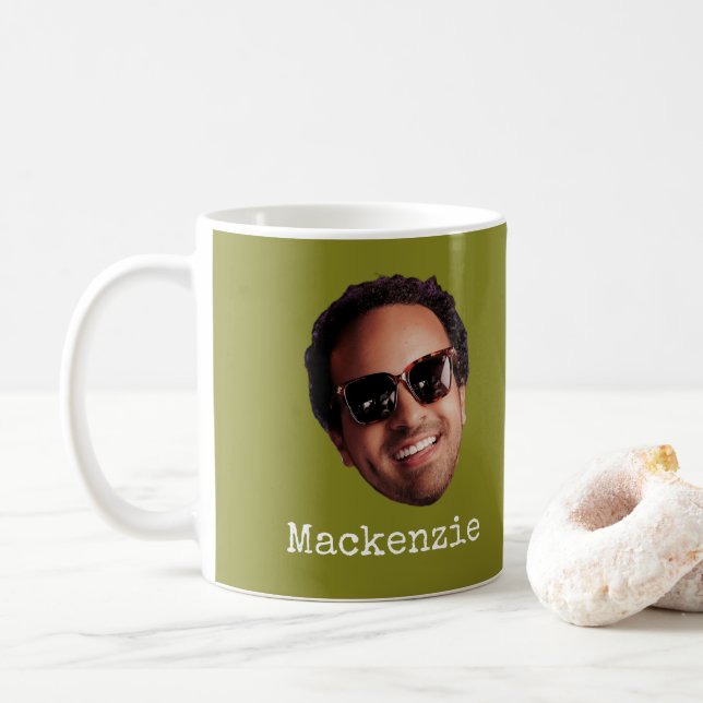 Fun Personalized Face Photo Coffee Mug (With Donut)