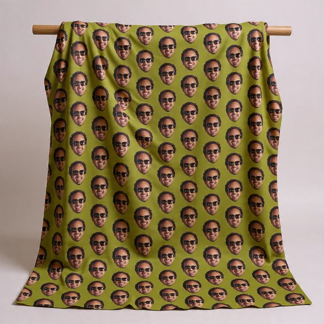 Fun Personalized Face Photo Fleece Blanket (Fun Personalized Face Photo Fleece Blanket by Ricaso. Add your own photograph, cut out face pattern.)