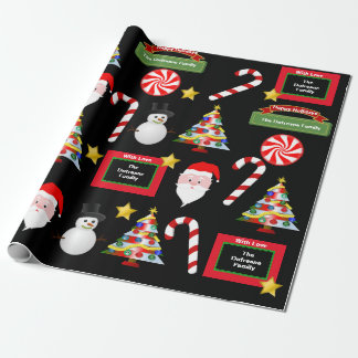 Fun Personalized Family Christmas Wrapping Paper