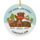 Fun Personalized Family Of 4 Bears Christmas