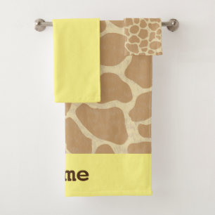 Fun Personalized Giraffe Bath Towel Set