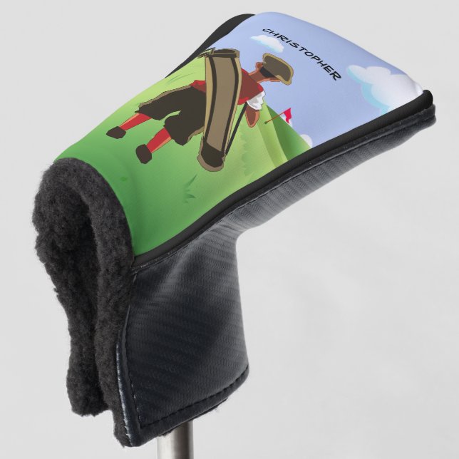 Fun Personalized Golfer on golf course Head Cover (3/4 Front)