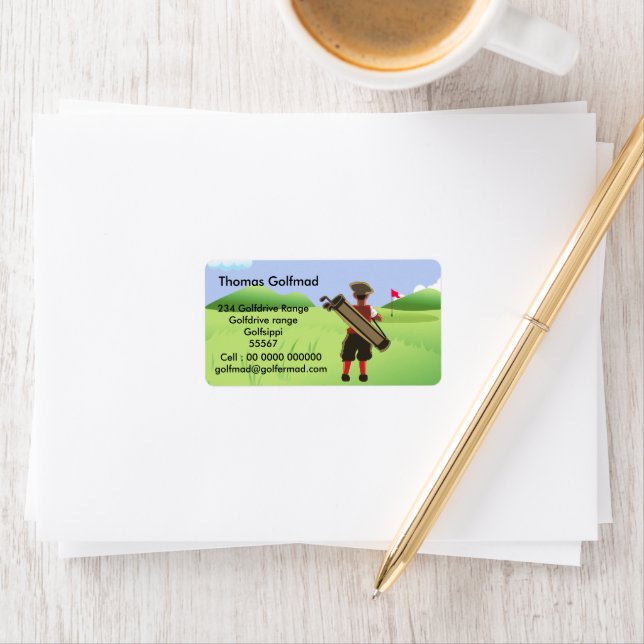 Fun Personalized Golfer on golf course Label (Insitu)