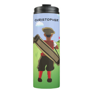 Fun Personalized Golfer on golf course Thermal Tumbler