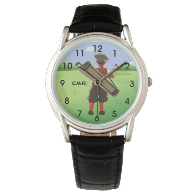 Fun Personalized Golfer on golf course Watch (Front)
