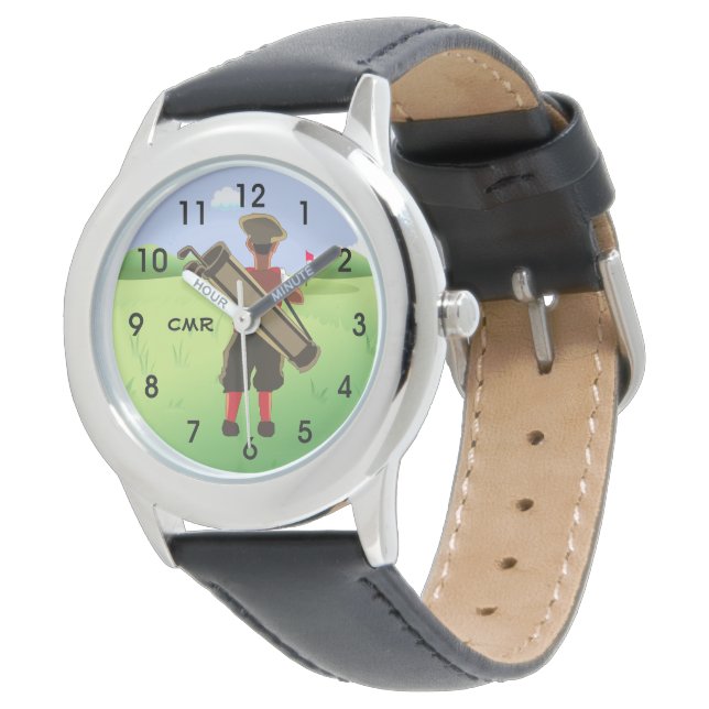 Fun Personalized Golfer on golf course Watch (Angled)