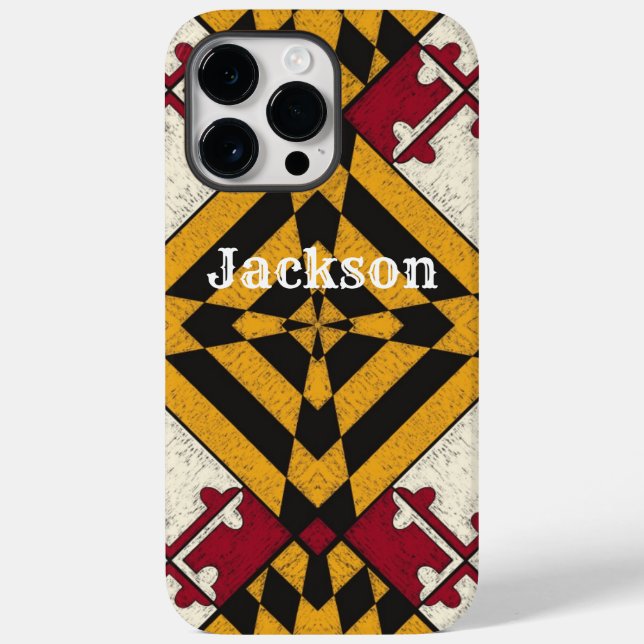 Fun Personalized iPhone Case Maryland Flag Graphic (Back)