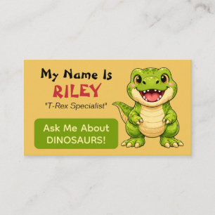Fun Personalized Kids Dinosaur Theme  Calling Card