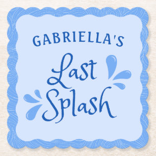 Fun Personalized "Last Splash" Bachelorette Party Paper Coaster