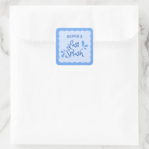 Fun Personalized "Last Splash" Bachelorette Party  Square Sticker