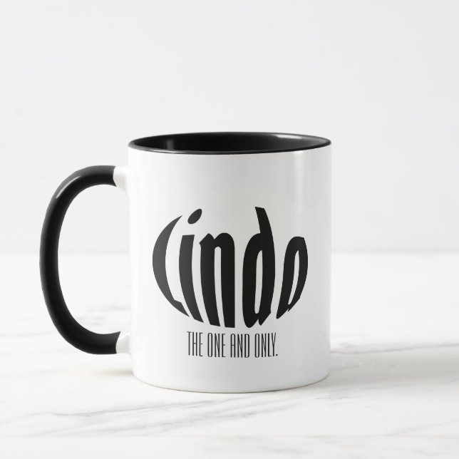 Fun Personalized "Linda" Name, Simple Black Circle Mug (Left)