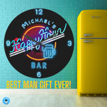 Fun Personalized Mancave Bar Den Happy Hour 