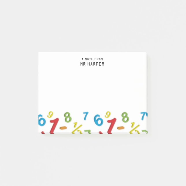 Fun Personalized Math123 numbers Post-it Notes (Front)