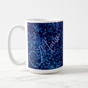Fun Personalized Midnite Blue Confetti Coffee Mug