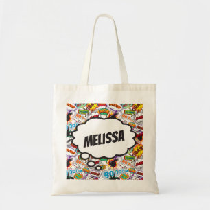 Fun Personalized Name Comic Book Tote Bag