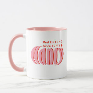 Fun Personalized "Nancy" Pink and Red, Best Friend Mug
