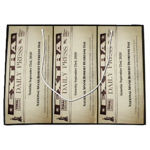Fun Personalized Newspaper Headline Large Gift Bag