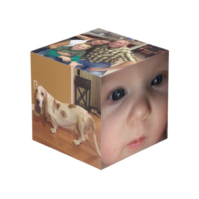 Fun Personalized Photo Cube Box in 2 Sizes (Front Angled)