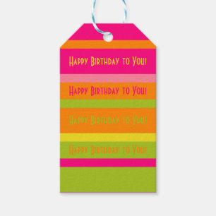 Fun Personalized Pink, Lime, Orange and Yellow Gift Tags