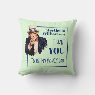 Fun Personalized Proposal Couple Throw Pillow