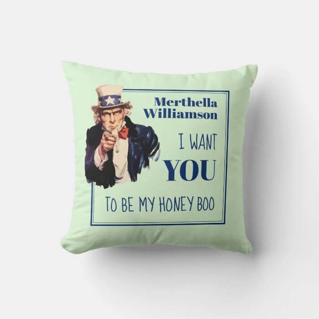 Fun Personalized Proposal Couple Throw Pillow (Front)