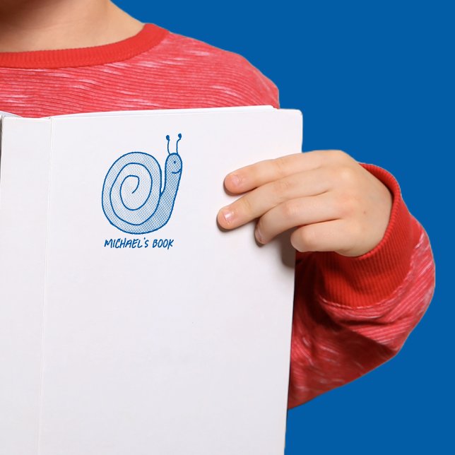 Fun Personalized Snail Bookplate Self-inking Stamp (Creator Uploaded)