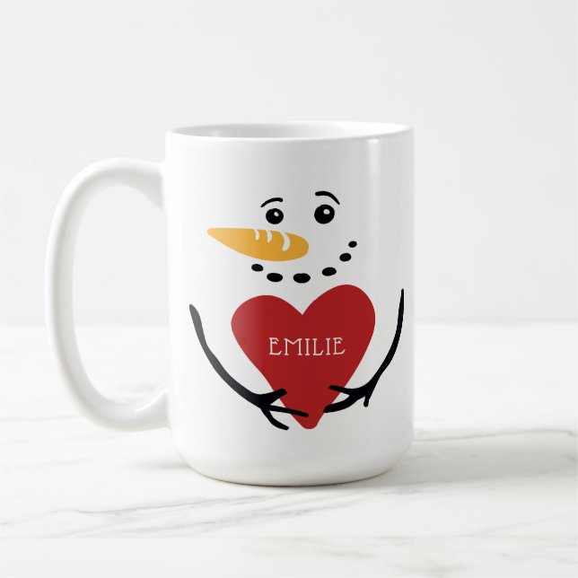 Fun Personalized Snowman Coffee Mug (Left)