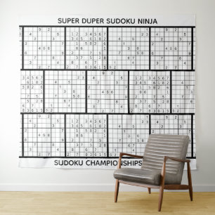 Fun Personalized SUDOKU Backdrop Tapestry