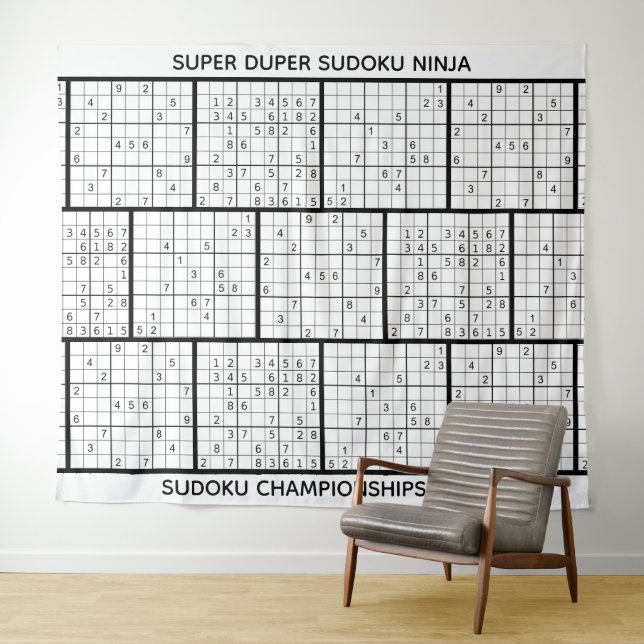 Fun Personalized SUDOKU Backdrop Tapestry (In Situ (Horizontal))