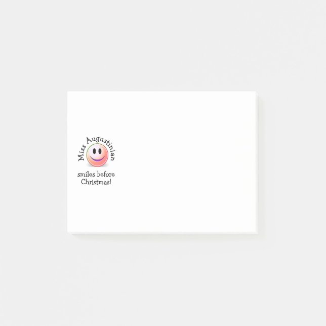 Fun Personalized TEACHER SMILES BEFORE CHRISTMAS Post-it Notes (Front)