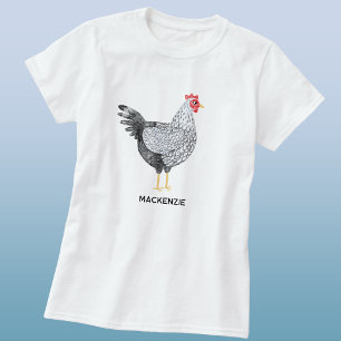 Fun Personalized Watercolor Wyandotte Chicken T-Shirt