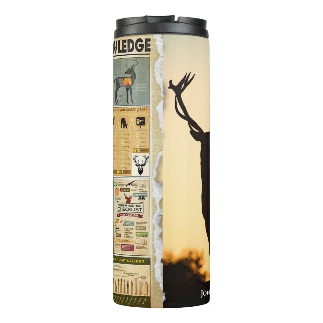 Fun Personalized Whitetail Deer Knowledge Thermal Tumbler (Back)