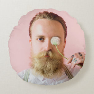 Fun Personalized Your Face Custom Photo Round Pillow